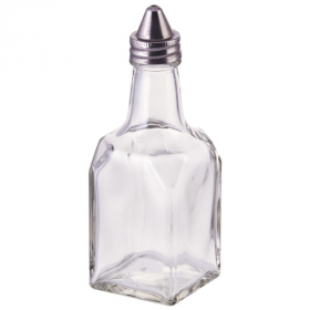 Winco - Oil and Vinegar Cruets, 6 oz Square Glass, each