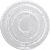 Karat - Flat Lid with no Hole, Fits 12-24 oz Cups, Clear PET Plastic