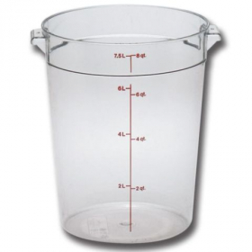 Cambro - Camwear Rounds Food Storage Container, 8 Quart Round Clear PC Plastic