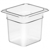 Cambro - Camwear Food Pan, 2.4 Quart (1/6 Size), 6.9375x6.375x6 Clear Plastic, each