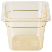 Cambro - Food Pan, 1/6 Size 6&quot; Deep, High Heat Amber Color