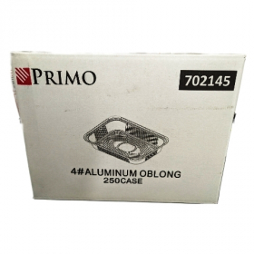 Primo - Aluminum Container, 4 Lb Oblong, 250 count