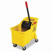 Rubbermaid - Tandem Bucket/Wringer Combo, 31 Qt Yellow, each