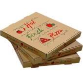 Pizza Box, 10 Brown with Generic Design, Corrugated