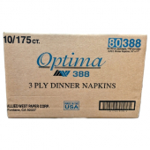 Allied West - Optima Premium Dinner Napkin, 3-Ply 1/8 Fold, 16x17 White, 10/175 count