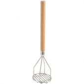 Winco - Potato Masher, 4&quot; Round with 18&quot; Wooden Handle