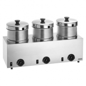 Server - Soup Warmer, Triple 5 Qt with Hinged Lids, 120V, 1500W, each