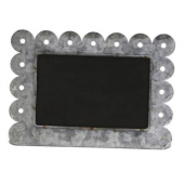 Chalkboard, Horizontal Gray Zinc Scalloped Free Standing, 10.5x3x7.5