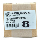 French Fry Bag, #8, White, 5x4.5