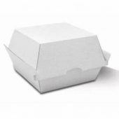 Burger Box, 4x4x3.5 Hinged White, 500 count