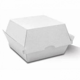 Burger Box, 4x4x3.5 Hinged White, 500 count