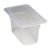 Cambro - Food Pan, 1/9 Size, 4&quot; Deep, 0.9 Quart Translucent PP Plastic, each