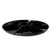 Pactiv - Lazy Susan Tray, 16&quot; Black with Clear Dome Lid