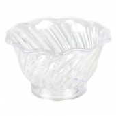 Dessert Dish, Tulip, 5 oz Clear Plastic, 12 count