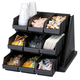 Cambro - Versa Organizer Rack with 9 Bins, 20.125x21.375x.14.25 Black, each