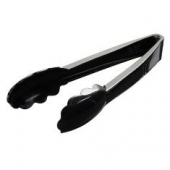 Emi Yoshi - Essentials Scalloped Tongs, 9&quot; Black Heavy Duty Plastic