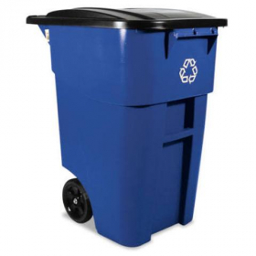 Rubbermaid - Brute Roll Out Garbage Container with Lid, 50 Gallon Blue, each