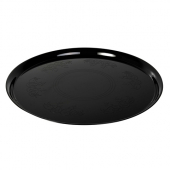 Fineline Settings - Platter Pleasers Supreme Tray, 16" Round Black PS Plastic, 25 count