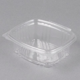 Genpak - Deli Container with Hinged Lid, 12 oz Clear Plastic