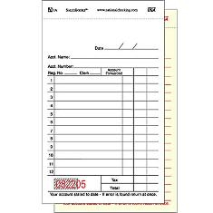 Guestcheck Salesbook, Carbonless 2 Part White, 12 Lines, 3.5x6