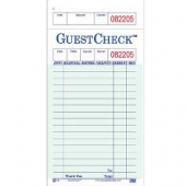 Guestcheck Paper, Single Paper Green with Perforated Order Receipt Stub, 17 Lines, 3.5x7