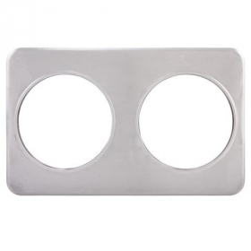 Winco - Adapter Plate, Stainless Steel with 2 Inset Holes (8.375&quot;), Fits 7 Qt