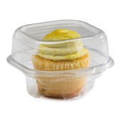 Direct Pack - Single Cupcake Container, 4.87x4.25x3.13 Clear PLA Plastic