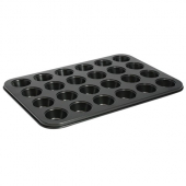 Winco - Muffin Pan, 24 Mini Cup 10x7.75 Non-Stick Carbon Steel, .75 oz Cups, each