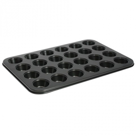 Winco - Muffin Pan, 24 Mini Cup 10x7.75 Non-Stick Carbon Steel, .75 oz Cups, each