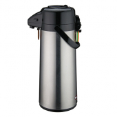 Winco - Airpot, 2.5 Liter Stainless Steel with Glass Liner and Push Button