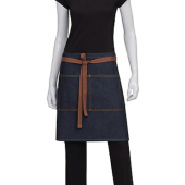 Chef Works - Memphis Half Bistro Apron, 19x28.5 Indigo Blue Denim