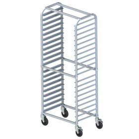 Winco - Sheet Pan Rack, 20 Tier Side-Load with 3" Spacing, Welded, Aluminum with Casters and Brakes,