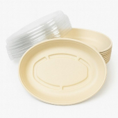 Burrito Bowl Dome Lid, Fits 26 oz Oval Bagasse Bowl, Clear PET Plastic, 300 count