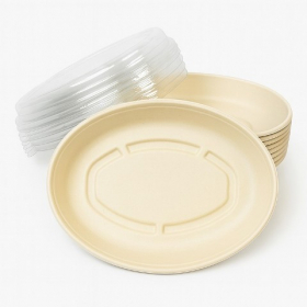 Burrito Bowl Dome Lid, Fits 26 oz Oval Bagasse Bowl, Clear PET Plastic, 300 count