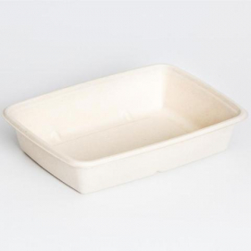 Sabert - Container, 30 oz Medium Rectangle 6x9 Molded Fiber Pulp