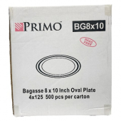 Primo - Platter, 8x10 Oval Bagasse, 500 count