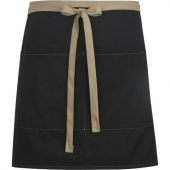 Half Bistro Apron, 19x28 Black/Tan with 2 Pockets, each