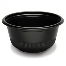 D&amp;W Fine Pack - Hot/Cold Bowl, 22 oz Black PS Plastic