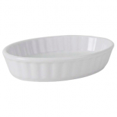Tuxton - Porcelain White Cr&egrave;me Brulee Dish, 5 oz Oval Fluted, 12 count