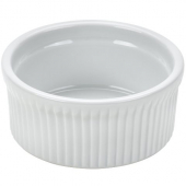 Tuxton - DuraTux Fluted Cr&egrave;me Brulee &amp; Souffle Dish, 10 oz Round Brite White Porcelain