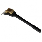 Winco - Oven &amp; Grill/BBQ Brush, 12&quot; with Scraper and Brass Bristles