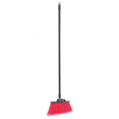 Winco - Angled Broom with 48&quot; Fiberglass Handle, Flagged Red Medium-Duty, each