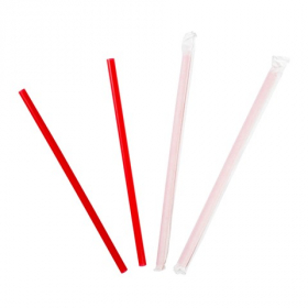 Wrapped Straw, 7.75&quot; Giant Red, 10/300 count