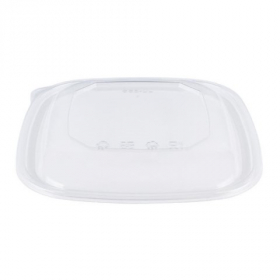 Karat - Square Bowl Dome Lid, Fits 24-48 oz PET Bowls, Clear PET Plastic, 300 count