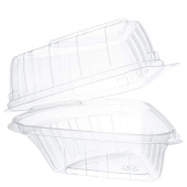 Dart - Pie Wedge Container, 6.7 oz Clear Plastic Hinged, 250 count