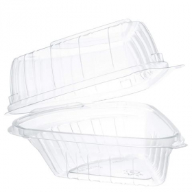 Dart - Pie Wedge Container, 6.7 oz Clear Plastic Hinged, 250 count