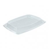 Dart - Lid, Clearpac Snap-On Deli Dome Lid, Clear Plastic, Rectangle, Fits 48 &amp; 64