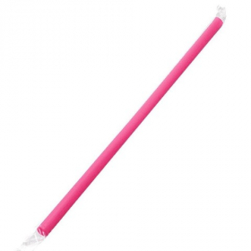 Karat - Poly Wrapped Straw, 9&quot; Giant Pink, 2500 count