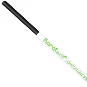 Karat Earth - Wrapped Straw, 8.75" Giant Black PLA, 2500 count