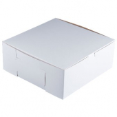 Cake/Bakery Box with Locking Corners, 10x10x3 White, 100 count